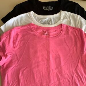 3 pack TEK GEAR sz L NWOT Crew NECK active wear black; white; pink (250)